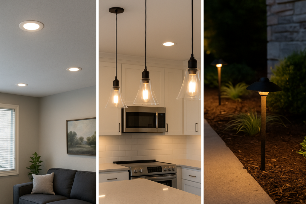 Hartland Electric - Modern LED recessed lights and pendant fixtures installed by Brighton electrician